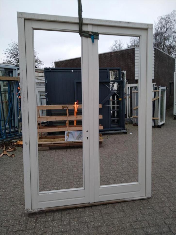2 x kozijn met dubbele tuindeuren, Doe-het-zelf en Verbouw, Deuren en Horren, Nieuw, Buitendeur, 215 cm of meer, 120 cm of meer