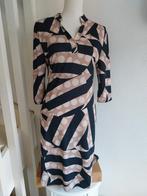 Zwart creme kleurig jurkje Savinni maat S/M, Maat 38/40 (M), Beige, Ophalen of Verzenden, Knielengte