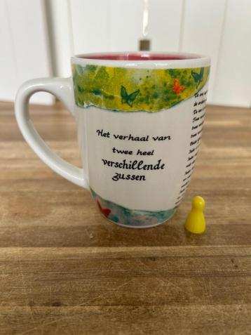 Aardewerk beker om cadeau te geven aan zussen beschikbaar voor biedingen