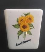 Vintage gele andere keramische bloempotten uniek, Tuin en Terras, Bloempotten, Rond, Ophalen of Verzenden, Zo goed als nieuw, Aardewerk