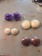 Retro vintage oorclips oorbellen clips boho kleur goudkleur, Ophalen of Verzenden, Zo goed als nieuw, Paars, Overige materialen