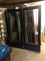 Hardhouten Tuindeuren, Doe-het-zelf en Verbouw, Deuren en Horren, 80 tot 100 cm, Ophalen of Verzenden, 200 tot 215 cm, Glas