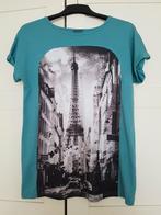 Maat S blauw t shirt top met eiffeltoren beeld, Ophalen of Verzenden, Zo goed als nieuw, Maat 36 (S), Blauw