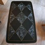 Salontafel, zwart, marmer, glas, 103 cm x 58 cm, 50 tot 100 cm, Glas, 100 tot 150 cm, Gebruikt