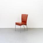 6x Montis Spica Stoel Rood Leder - RVS Frame, Huis en Inrichting, Stoelen, Gebruikt, Ophalen of Verzenden, Metaal, Vijf, Zes of meer stoelen