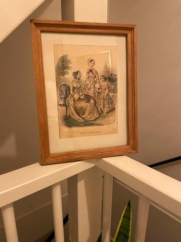 Antieke prent 'Modes Françaises' beschikbaar voor biedingen