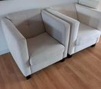 Jan des Bouvrie creme witte fauteuils, Ophalen, Gebruikt, 75 tot 100 cm, Stof
