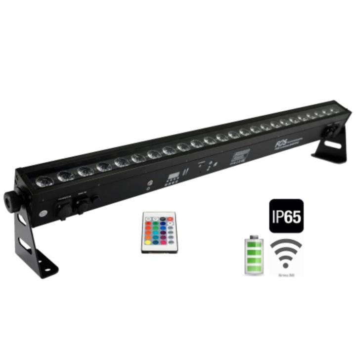 FOS Luminus BAR 24x4 watt RGBW 4in1 IP65 Waterdicht met accu, Muziek en Instrumenten, Licht en Laser, Nieuw, Licht, Geluidgestuurd