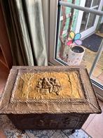 Antieke turfkist / kolenkist met koperbeslag, Ophalen