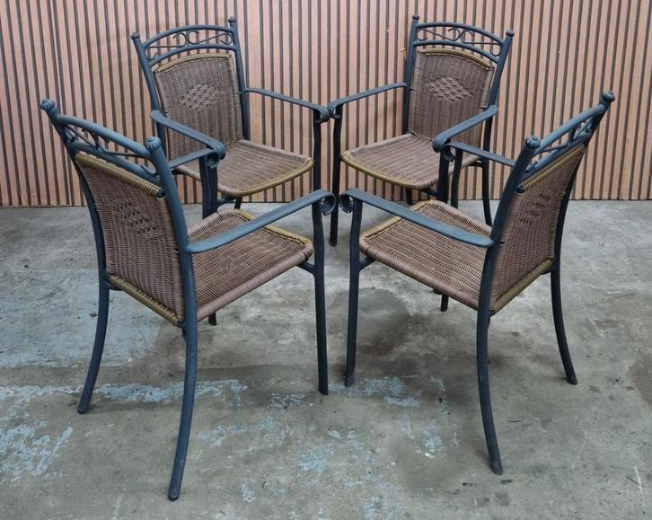 47 x Retro terrasstoelen horeca cafe terras stoelen metaal, Huis en Inrichting, Stoelen, Zo goed als nieuw, Vijf, Zes of meer stoelen