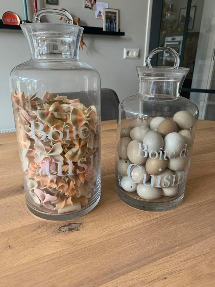 2 grote glazen voorraadpotten uit de Braxton Home Collection, Huis en Inrichting, Woonaccessoires | Overige, Zo goed als nieuw