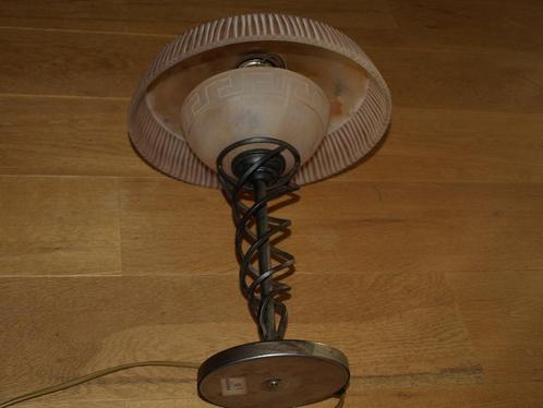 STAANDE LAMP GLAZEN KAP METALEN VOET, Huis en Inrichting, Lampen | Vloerlampen, Zo goed als nieuw, Minder dan 100 cm, Glas, Metaal