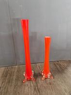 Vintage Oranje Vaasjes - Set van 2, Onbekend, Oranje, Ophalen of Verzenden, Onbekend