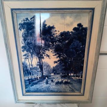 De Porceleyne Fles, groot tegeltableau, 1908!!zeer mooi  beschikbaar voor biedingen