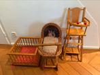 Vintage rotan kinderwagen, box en stoeltje voor poppen, Ophalen, Gebruikt, Overige typen