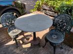 Gietijzeren bistroset, Tuin en Terras, Ophalen, Gebruikt, Overige materialen, 2 zitplaatsen