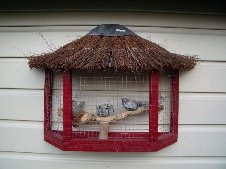 vogelhuisjes met stenen vogeltjes, Tuin en Terras, Tuinwanddecoratie, Nieuw, Ophalen of Verzenden