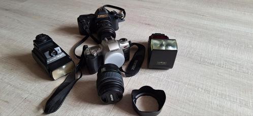 Canon T50, Pentax MZ-7 Metz flitsers zie omschrijving, Audio, Tv en Foto, Fotocamera's Analoog, Gebruikt, Spiegelreflex, Pentax