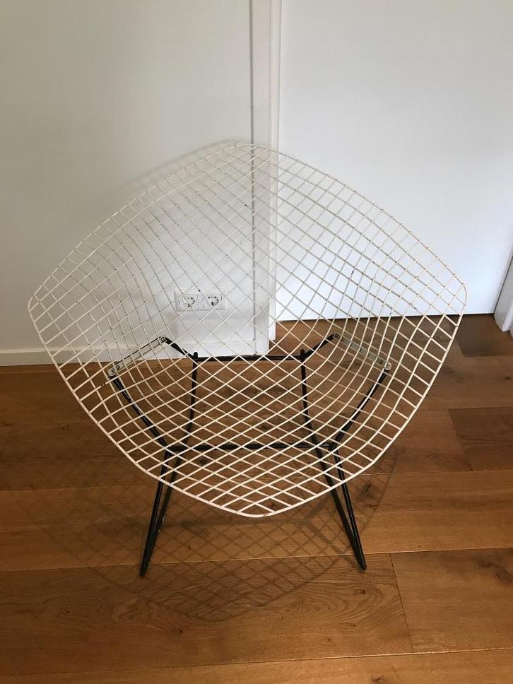 Harry Bertoia Design Vintage Witte Draadstoel, Wire Frame, Antiek en Kunst, Antiek | Meubels | Stoelen en Banken, Ophalen