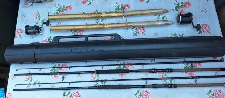 Complete Meerval Set Hengels, Penn Reels, steunen en koker, Watersport en Boten, Hengelsport | Roofvissen, Gebruikt, Complete set
