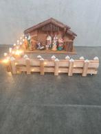 Kerststal met hek en verlichting, Ophalen of Verzenden