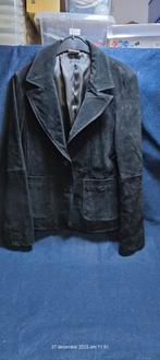 Vintage Suède blazer / jasje middenbruin (mt 42), Ophalen of Verzenden, Zo goed als nieuw, Maat 42/44 (L), Zwart