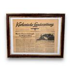 Kurhessische Landeszeitung Duitse ingelijste krant 1944, G, G, Ophalen of Verzenden, Duitsland