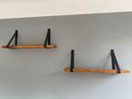 2 x Wandplank met leren plankdragers, Huis en Inrichting, Woonaccessoires | Wandplanken en Boekenplanken, Ophalen, Gebruikt