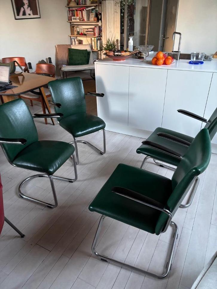 4 Gispen stoelen voor eetkamer of kantoor, Huis en Inrichting, Stoelen, Gebruikt, Vier, Overige kleuren, Ophalen