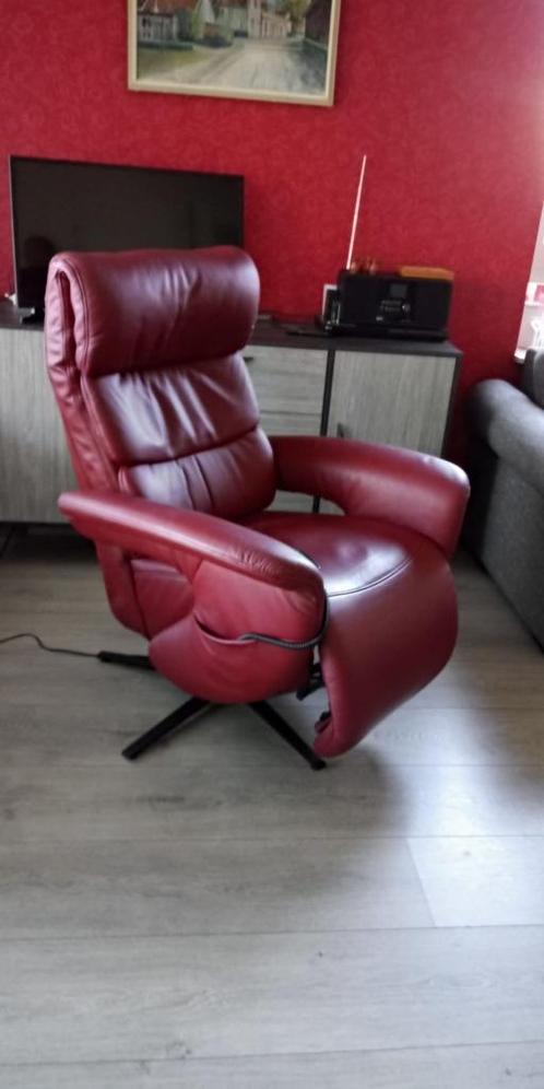 sta op stoel relax fauteuil, Huis en Inrichting, Fauteuils, Zo goed als nieuw, Leer, 50 tot 75 cm, 75 tot 100 cm, Ophalen