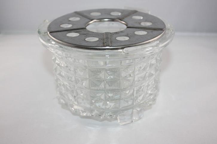 Oud glazen theelichtje met waxinelichtje houder, Antiek en Kunst, Antiek | Servies los, Ophalen of Verzenden