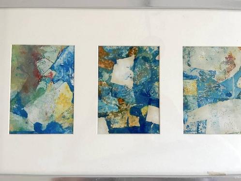 Pieter Middelhoek - Vijfluik - Gemengde techniek, Ingelijst, Antiek en Kunst, Kunst | Schilderijen | Modern, Ophalen of Verzenden