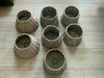 Rotan/rieten lampenkappen, Ophalen of Verzenden, Gebruikt, Rond, 25 tot 50 cm