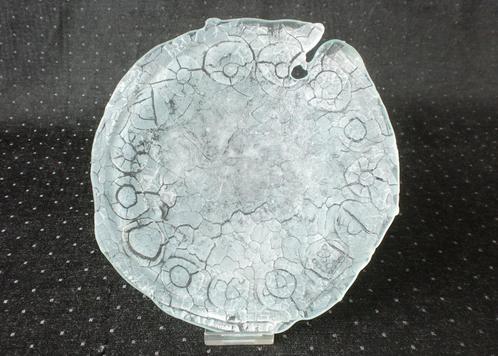 Glazen Schaal met tincraquelé – Alice Rayment, 1990 VK, Antiek en Kunst, Antiek | Glas en Kristal, Ophalen of Verzenden