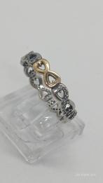 Zilveren Pandora Ring 925 met 14K Goud - Maat 60, 19 tot 20, Ophalen of Verzenden, Dame, Zilver