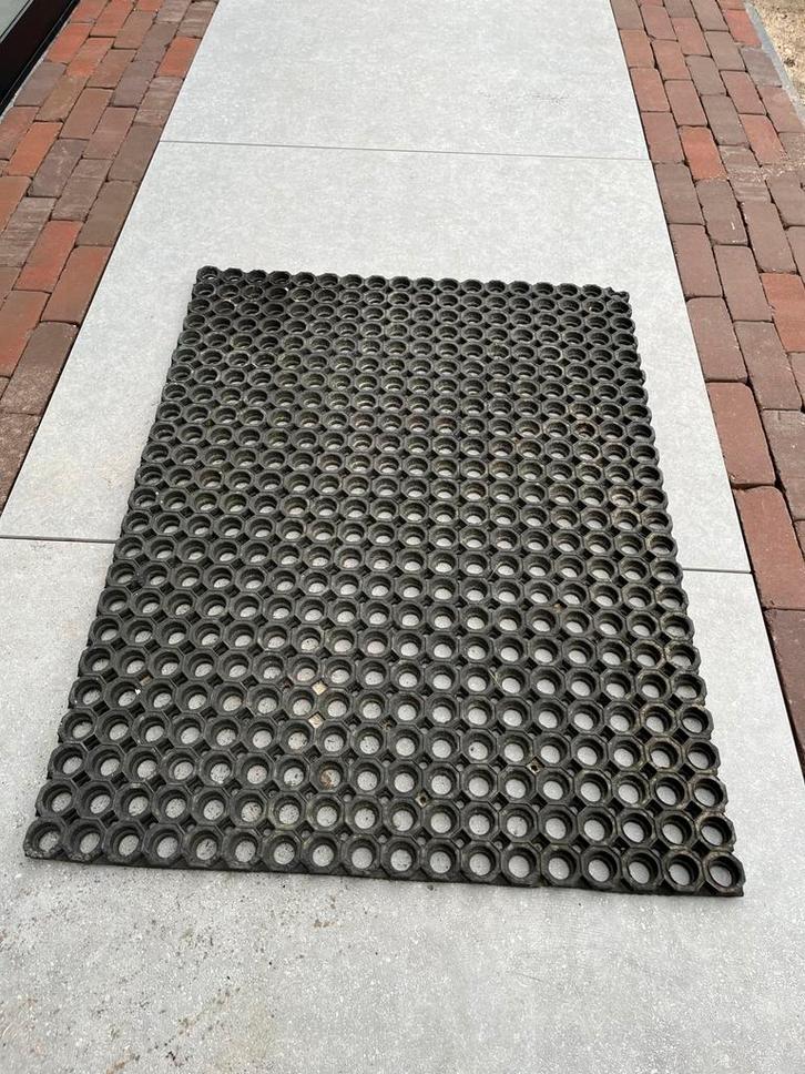 Rubber Ringmat - Anti-slip Deurmat / Werkplaatsmat, Tuin en Terras, Deurmatten, Gebruikt, Rubber, Droogloopmat, Schoonloopmat