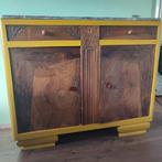 Mooie Houten gedetailleerde dressoir met marmer, Huis en Inrichting, Ophalen, Gebruikt, 100 tot 150 cm, Met deur(en)