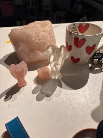 Rozenkwarts Engelen Beeldjes en groot stuk beschikbaar voor biedingen