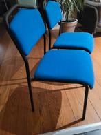 2 blauwe eetkamerstoelen, Huis en Inrichting, Stoelen, Ophalen, Gebruikt, Blauw