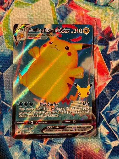 Surfing Pikachu Vmax 009/025 Celebrations, Hobby en Vrije tijd, Verzamelkaartspellen | Pokémon, Nieuw, Losse kaart, Foil, Ophalen of Verzenden