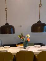 2 Dutchbone ijzeren hanglampen met jute snoer, Huis en Inrichting, Lampen | Hanglampen, Ophalen of Verzenden, Zo goed als nieuw