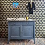 Leuke grijs/zilveren dressoir) commode met wit marmerblad, Ophalen, 105 cm of meer, Minder dan 50 cm, 100 cm of meer