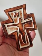 Vintage keramiek religieuze handgemaakte kruis, Antiek en Kunst, Antiek | Religie, Ophalen of Verzenden