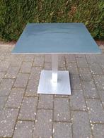stevige terrastafel, metaal en trespa, Ophalen, Rechthoekig, Metaal