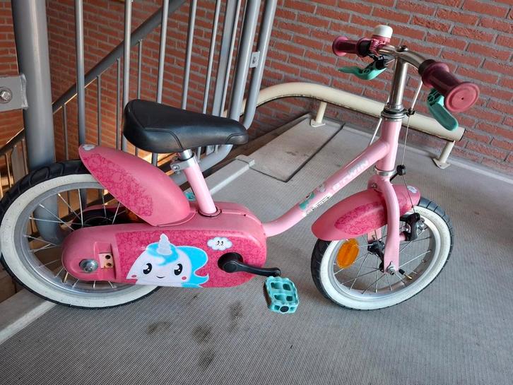Fiets 14 inch 3-5 jaar Unicorn., Fietsen en Brommers, Fietsen | Kinderfietsjes, Gebruikt, Minder dan 16 inch, Zijwieltjes, Ophalen