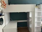 Ikea smastad, hoogslaper, bureau 3 lades, 90x200 wit/grijs, Huis en Inrichting, Slaapkamer | Stapelbedden en Hoogslapers, Ophalen