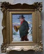 =de muzikant op weg naar huis == GESIGNEERD== c a 1920=, Antiek en Kunst, Kunst | Schilderijen | Klassiek, Ophalen of Verzenden