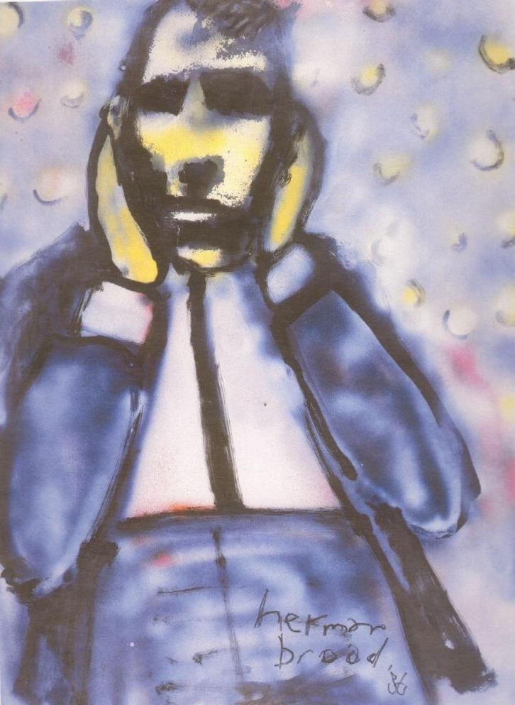 HERMAN BROOD Reproductie ZELFPORTRET 1986, Antiek en Kunst, Kunst | Litho's en Zeefdrukken, Ophalen of Verzenden