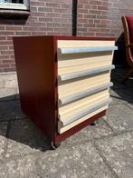 Retro ladekast op wieltjes – praktisch en uniek, Ophalen, Gebruikt, 50 tot 100 cm, 3 of 4 laden