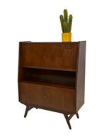 Vintage Secretaire Wandkast werkplek Jaren 60 Teak Fineer